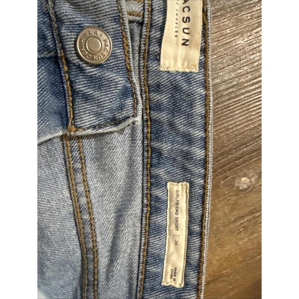 PacSun Light Wash Boho Equestrian Western Cactus‎ Floral Denim Cutoff Shorts 24 - Picture 3 of 12